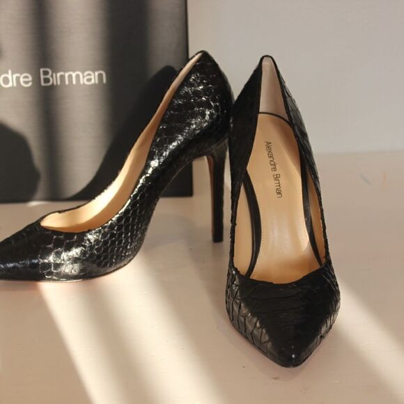 NEW Alexandre Birman fechado Salto Alto Black Heels - Picture 9 of 11